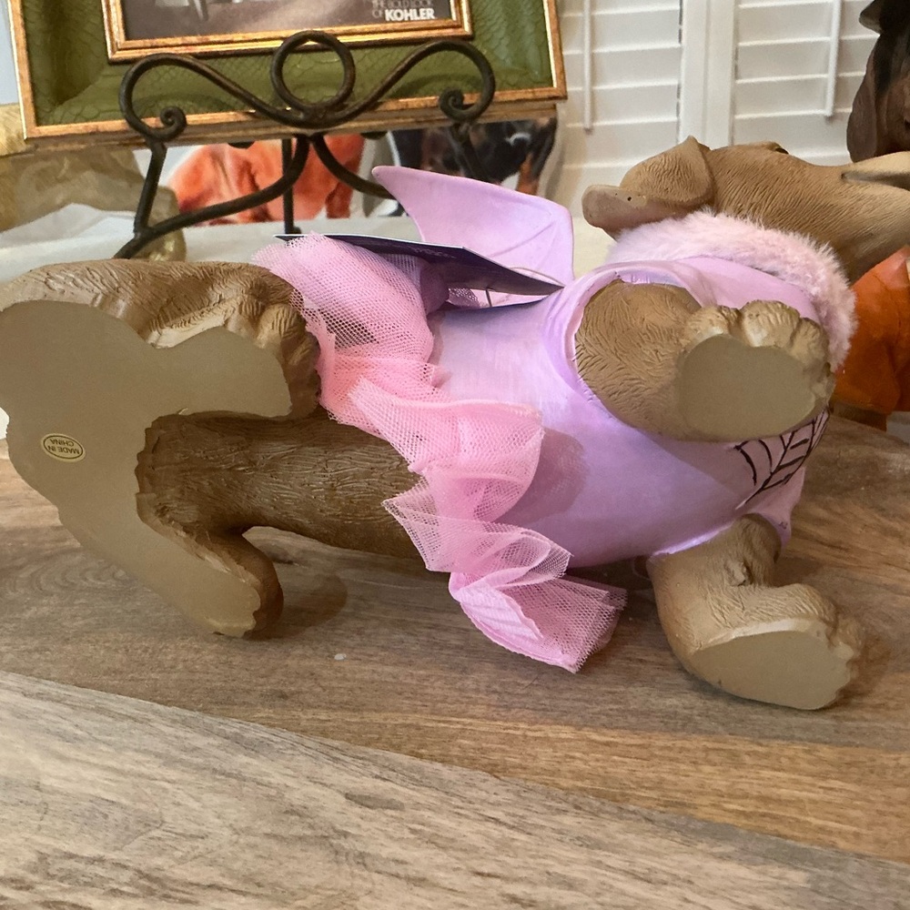 Adorable Dachshund Bat figure costume Pink Tutu & Wings, ballet or angel?🤔😀 - Picture 7 of 12